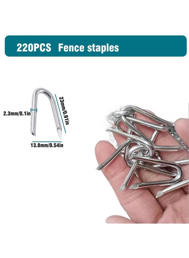 Allwin 220 Pcs Heavy Duty Fencing Staples - U-Shaped Wire Fencing Nails for Mesh, Chain Link & Woven Fence | Carbon Steel with Anti-Rust Coating, Galvanized - Image 2