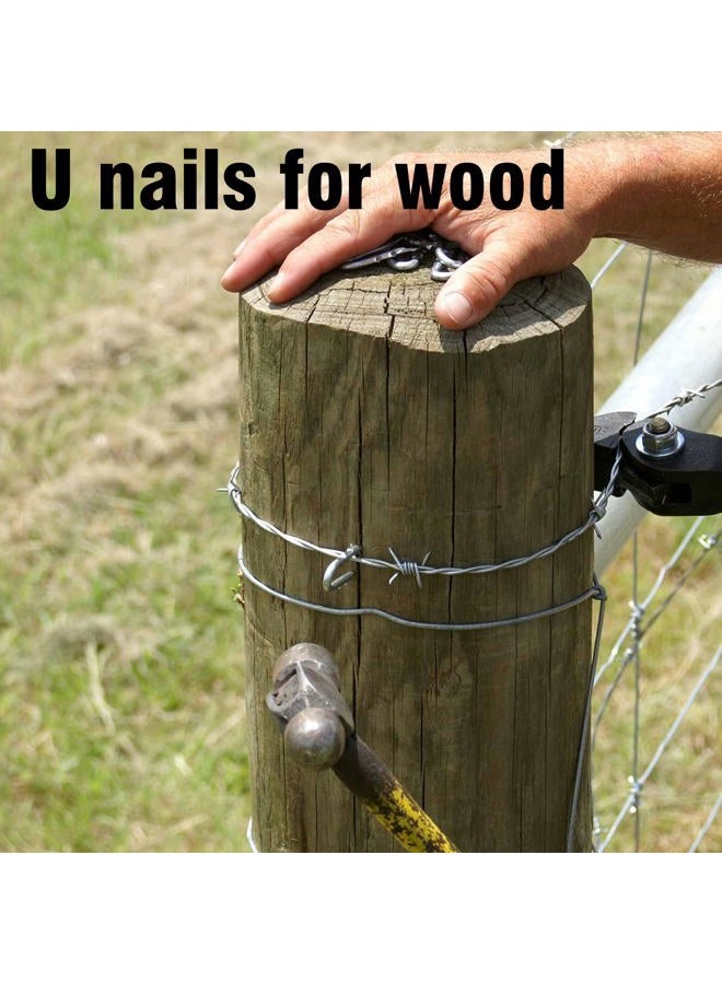 Allwin 220 Pcs Heavy Duty Fencing Staples - U-Shaped Wire Fencing Nails for Mesh, Chain Link & Woven Fence | Carbon Steel with Anti-Rust Coating, Galvanized - Image 4