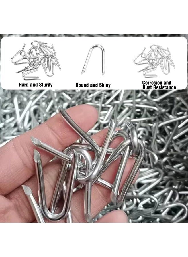 Allwin 220 Pcs Heavy Duty Fencing Staples - U-Shaped Wire Fencing Nails for Mesh, Chain Link & Woven Fence | Carbon Steel with Anti-Rust Coating, Galvanized - Image 3