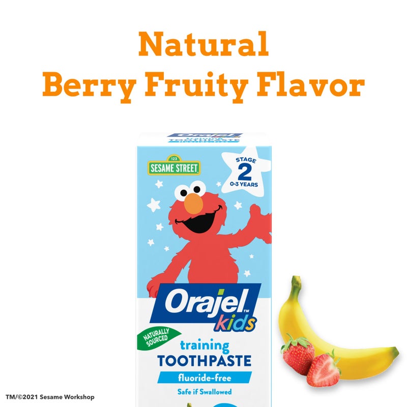 Orajel Kids Elmo Training Toothpaste Fluoride-Free; #1 Pediatrician Recommended Fluoride-Free Toothpaste*, 1.5oz Tube - Image 4