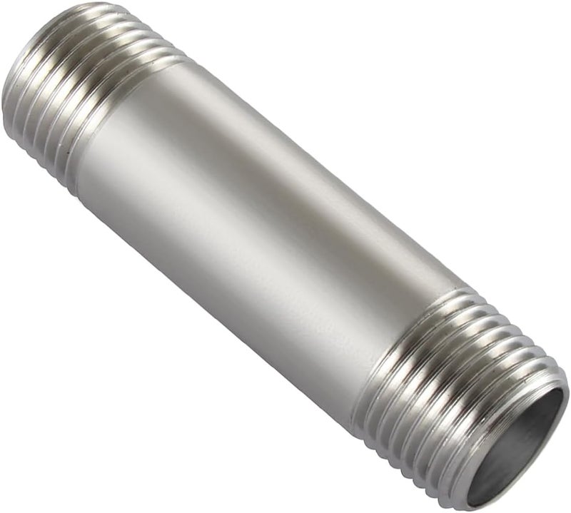 beduan Stainless Steel Cast Pipe Fittings 1/2" NPT x 1/2" NPT Male Threaded 4" Length - Image 1