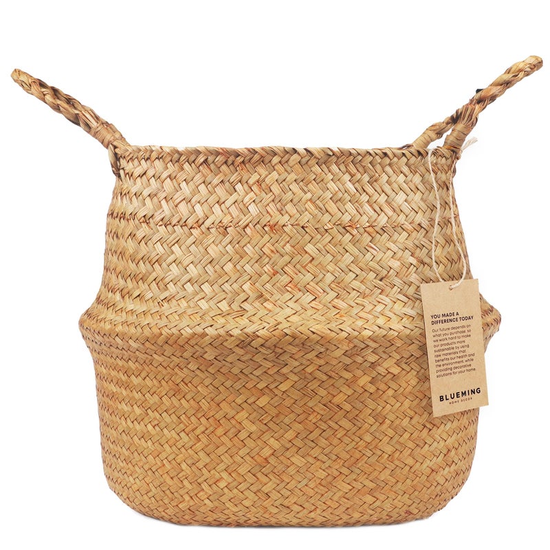 Blueming Home Decor Plant Basket â€“ Olive Tree Pot for Indoor Fake Trees, 9-10 Inch Woven Wicker Planter Baskets for Faux Artificial House Plants (Original, Large) - Image 1