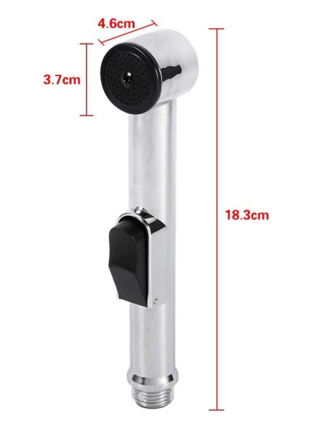 شطاف الحمام، بخاخ مرحاض محمول مطلي بالكروم من ايه بي اس للاستخدام المنزلي بدون لي - Image 4