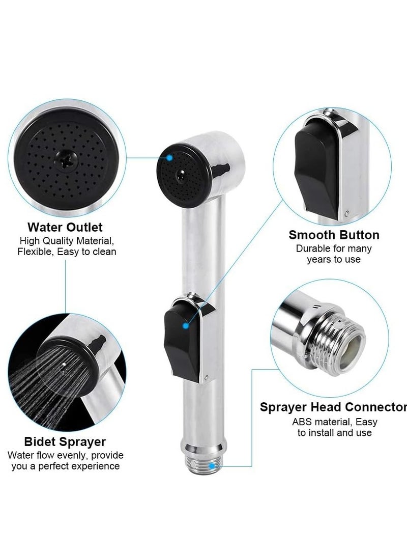 شطاف الحمام، بخاخ مرحاض محمول مطلي بالكروم من ايه بي اس للاستخدام المنزلي بدون لي - Image 5