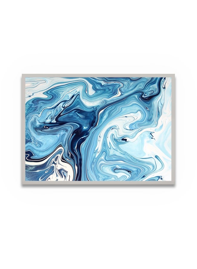 ماركتنا لوحة جدارية قماشية فنية لتزيين الحائط بتصميم تجريدي مع برواز فضي مجوف مقاس 120x80سم قطعة واحدة - Image 2