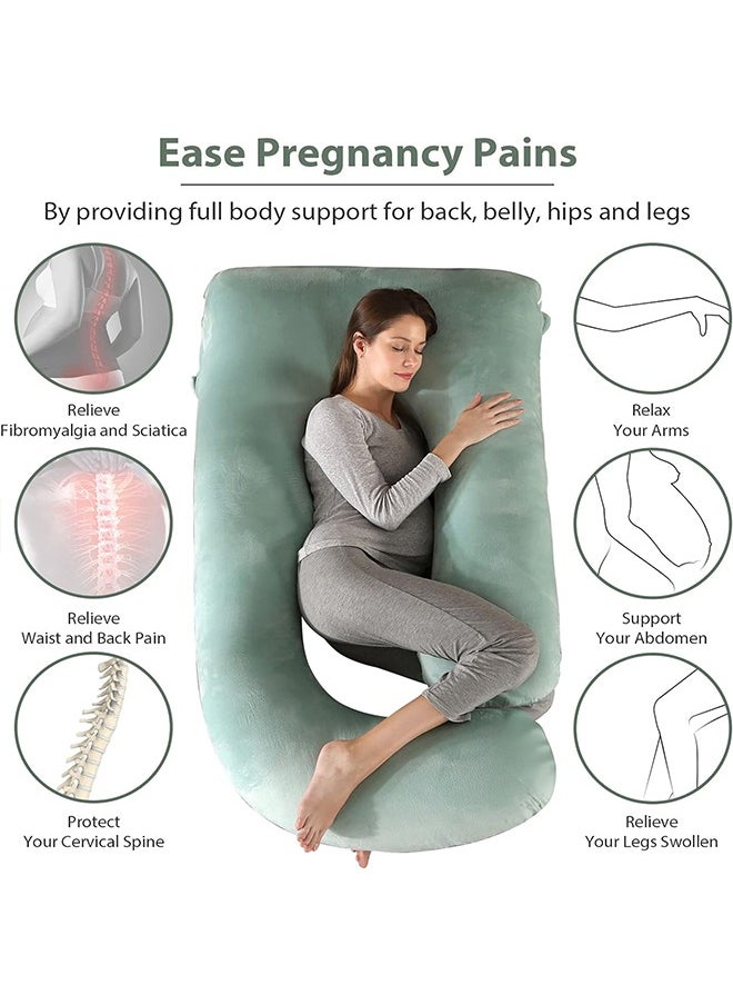 VTERLY Pregnancy Pillows, 180cm Long Maternity Pillows with Removable Bean Velvet Cover, U-Shape Full Body Pillow, Pregnancy Pillows for Sleeping, Body Pillows for Adults, Maternity Pillow  - Image 4