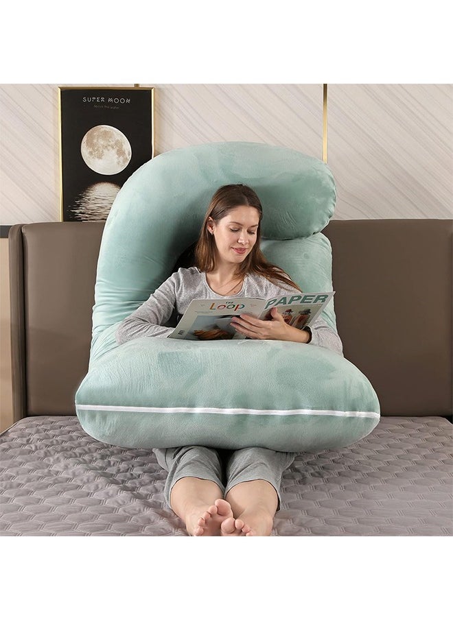 VTERLY Pregnancy Pillows, 180cm Long Maternity Pillows with Removable Bean Velvet Cover, U-Shape Full Body Pillow, Pregnancy Pillows for Sleeping, Body Pillows for Adults, Maternity Pillow  - Image 5