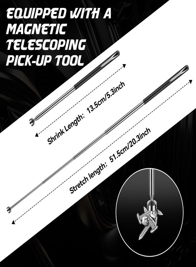 DISEN Upgraded Double Jointed Extra Long Flex Head Ratchet Wrench Set, 6 PCS Metric 8-19mm Box End Ratcheting Wrench set with Magnetic Pickup Tool, 72-Teeth, Cr-V Steel,12 Point, Grey Nickel - Image 5