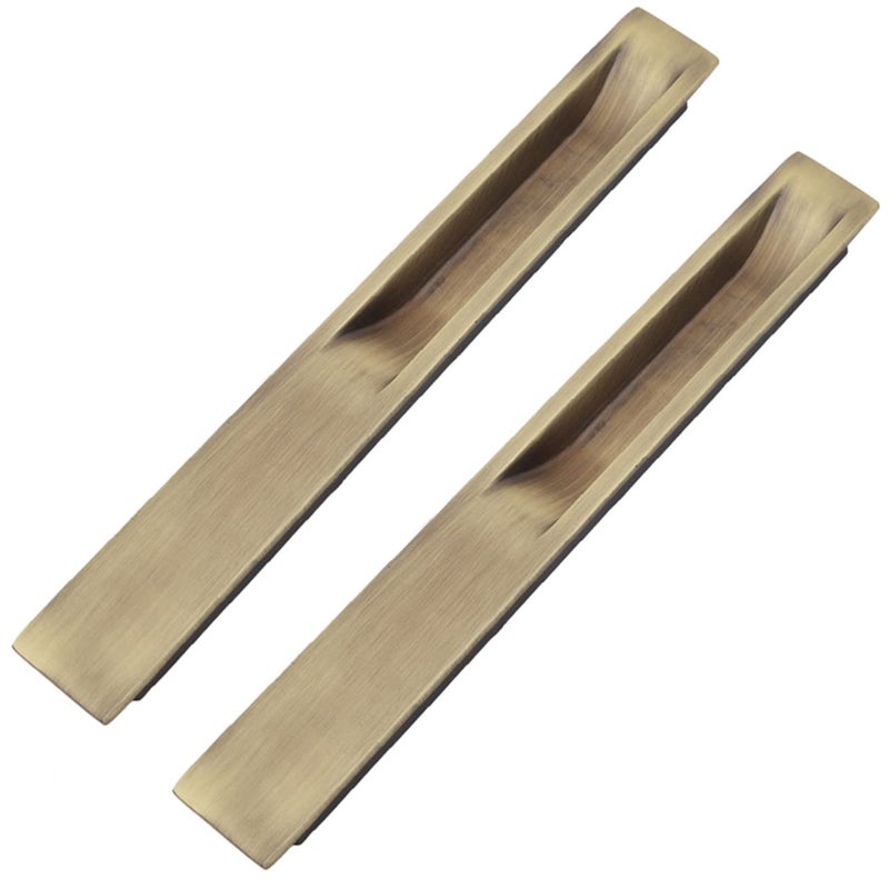 ATOM 6.6 Inches Sliding Council Wardrobe Door Handle | for Drawer Cupboard Almirah Kitchen Cabinet Slider Doors Handles | Brass Antique Finish (Set of 2, CH-316) - Image 1