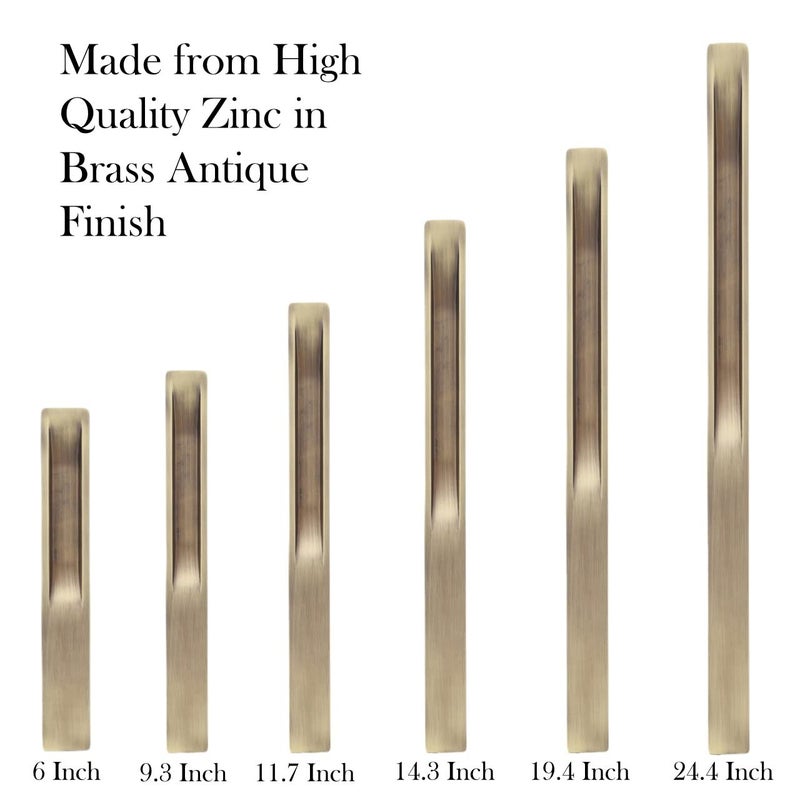 ATOM 6.6 Inches Sliding Council Wardrobe Door Handle | for Drawer Cupboard Almirah Kitchen Cabinet Slider Doors Handles | Brass Antique Finish (Set of 2, CH-316) - Image 2