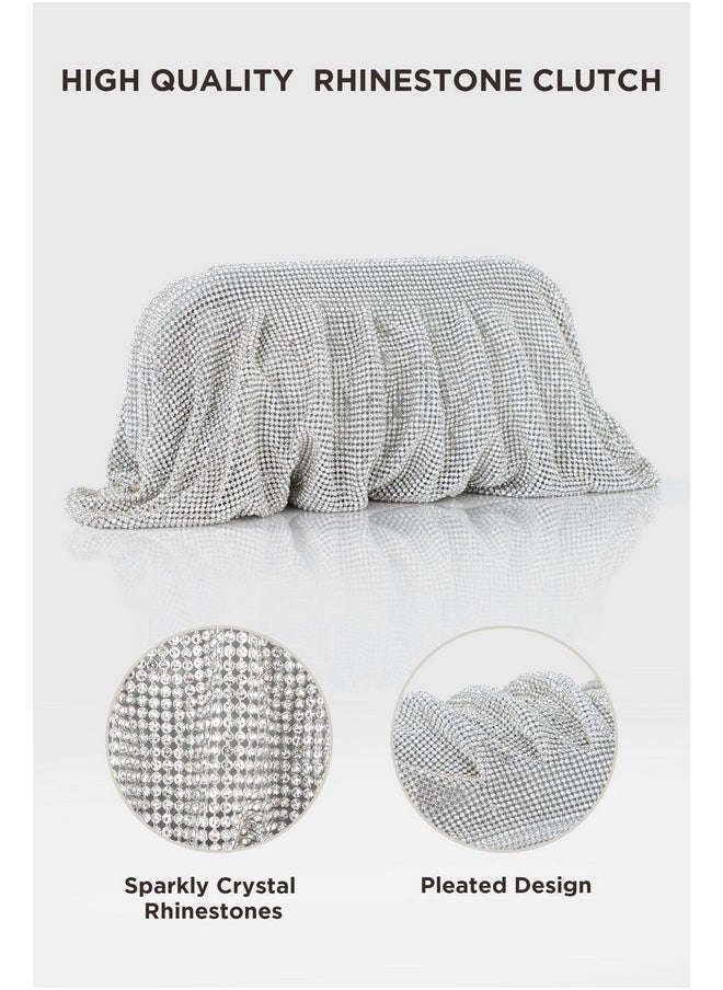 Coucoland Rhinestone Purse For Women Evening Clutch Bags Sparkly Glitter Rhinestone Dumpling Cloud Bag For Party Wedding  - Image 2