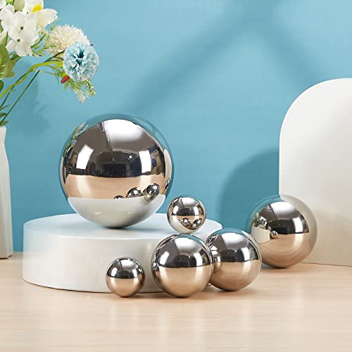 Opexscal Stainless Steel Decorative Balls, Shiny Decorative Orbs for Centerpiece Decor, Set of 6 - Image 4