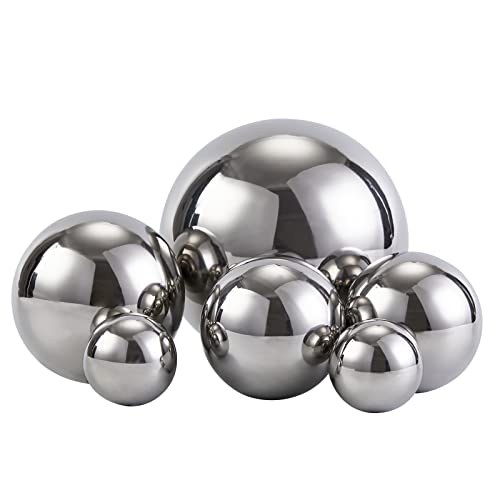 Opexscal Stainless Steel Decorative Balls, Shiny Decorative Orbs for Centerpiece Decor, Set of 6 - Image 1