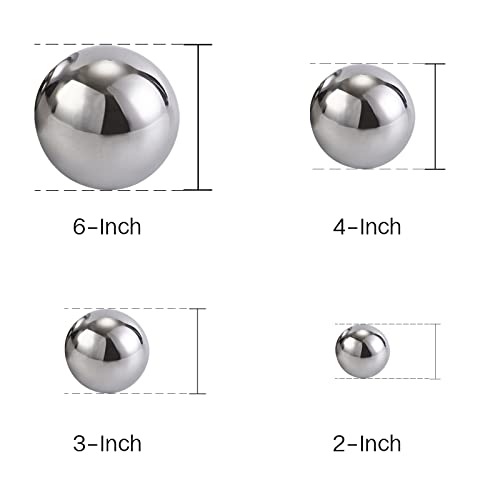 Opexscal Stainless Steel Decorative Balls, Shiny Decorative Orbs for Centerpiece Decor, Set of 6 - Image 2