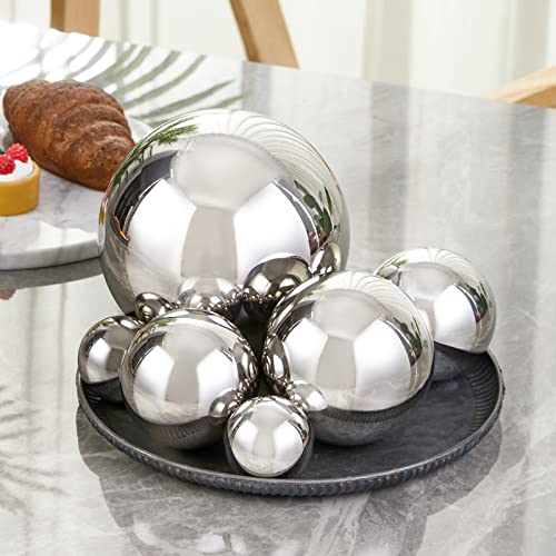 Opexscal Stainless Steel Decorative Balls, Shiny Decorative Orbs for Centerpiece Decor, Set of 6 - Image 3