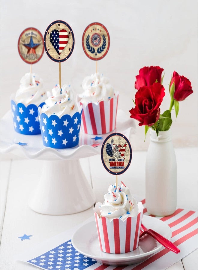 وولاين ملصقات Whaline الوطنية، 1000 قطعة، ملصقات دائرية عتيقة، ملصقات لاصقة على شكل نجمة العلم الأمريكي، ملصقات ختم يوم الاستقلال في لفافة لمستلزمات حفلات يوم الذكرى، 8 تصميمات - Image 5