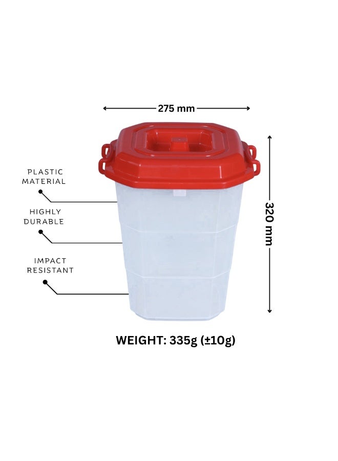 SNH Osaka Plastic Storage Drum | Multipurpose Container with Secure Locking Lid & Side Handles | Transparent Airtight Food Grade Bin for Kitchen, Home & Office Organization | Ample Capacity Storage Box with Cover - Image 1