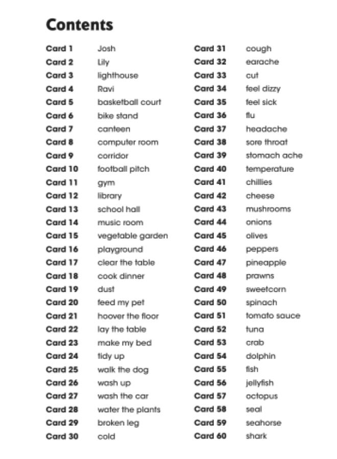 Macmillan Give Me Five! - English Course for Young Learners -level 3 Word Cards - Image 2