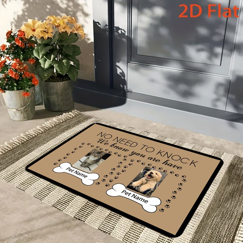 Personalized Custom Doormat With Pet Photo And Text Non Slip 80x120cm - Image 4