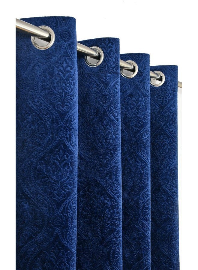 Fabrilia Fabrilia Velvet Eyelet Door Curtain 9 feet Long for Living Room/Bedroom, Navy Blue, Pack of 1 Piece  - Image 1