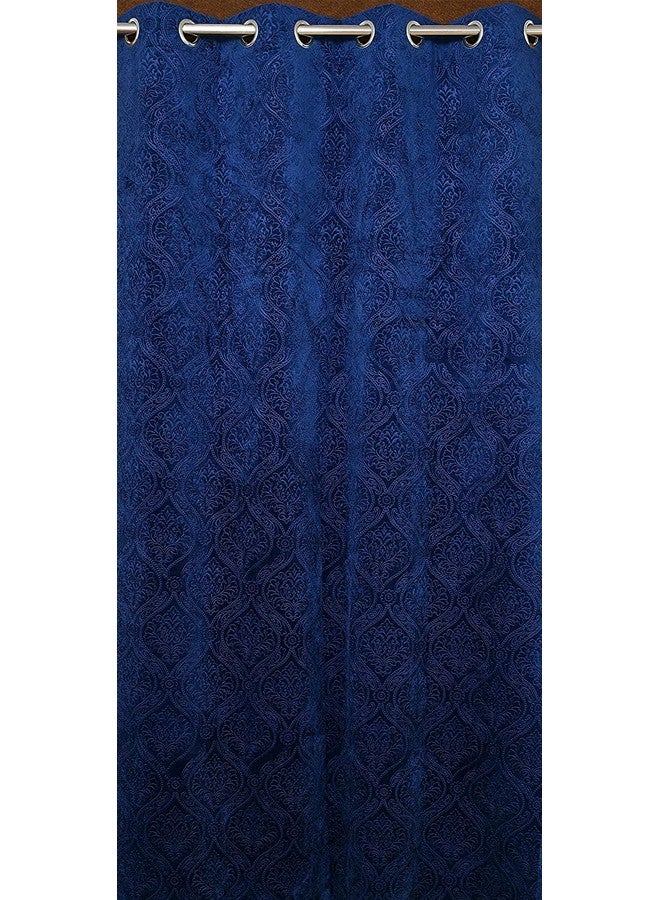 Fabrilia Fabrilia Velvet Eyelet Door Curtain 9 feet Long for Living Room/Bedroom, Navy Blue, Pack of 1 Piece  - Image 4