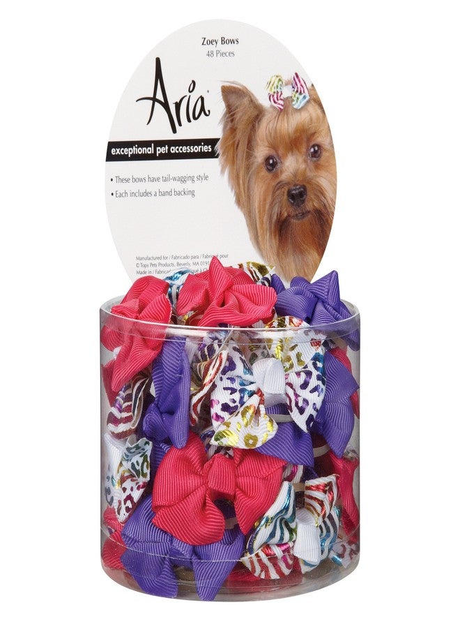 Aria Zoey Bows for Dogs, 48-Piece Canisters - Image 1