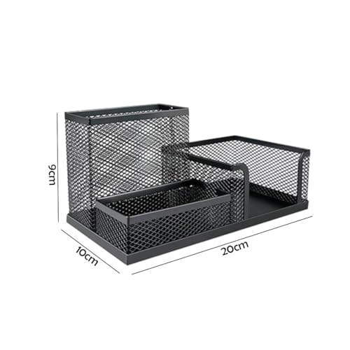 SUKHAD 3-Compartment Metal Mesh Desk Organizer, 8 X 4 X 3.8 Inch, Black - Image 5