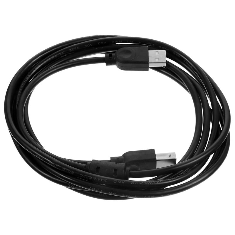 كابل USB 2.0 عالمي بطول 3 أمتار، أسود، مناسب للكمبيوتر وآلة التصوير والفاكس والماسح الضوئي – إكسسوار للطباعة في المكتب والمنزل يتميز باتصال قوي - Image 1