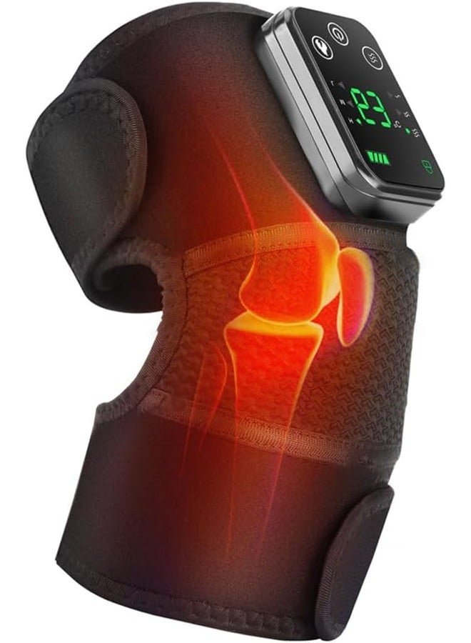 Bukela Heated Knee Massager, Heated Knee Brace Wrap, Vibration Knee Heating Pads, Rechargeable 3 in 1 Knee Brace Warmer for Knee/Elbow/Shoulder Relax  - Image 1