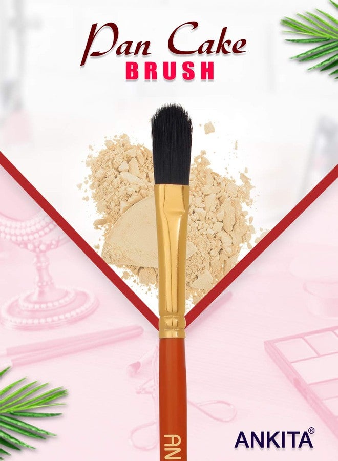 Ankita Make - Up - Brush with Wooden Handle and Natural Animal/Synthetic Hair (Pan Cake) | Make Up Brush Under 100 | - Image 5