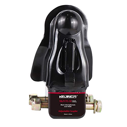 NBJINGYI 2-5/16" Adjustable Channel Mount Trailer Coupler, 14,000 lbs Gross Weight Capacity, Heavy Duty Cast Steel Wedge-Latch Coupler with Mounting Hardware, Black Powder Coat - Image 3