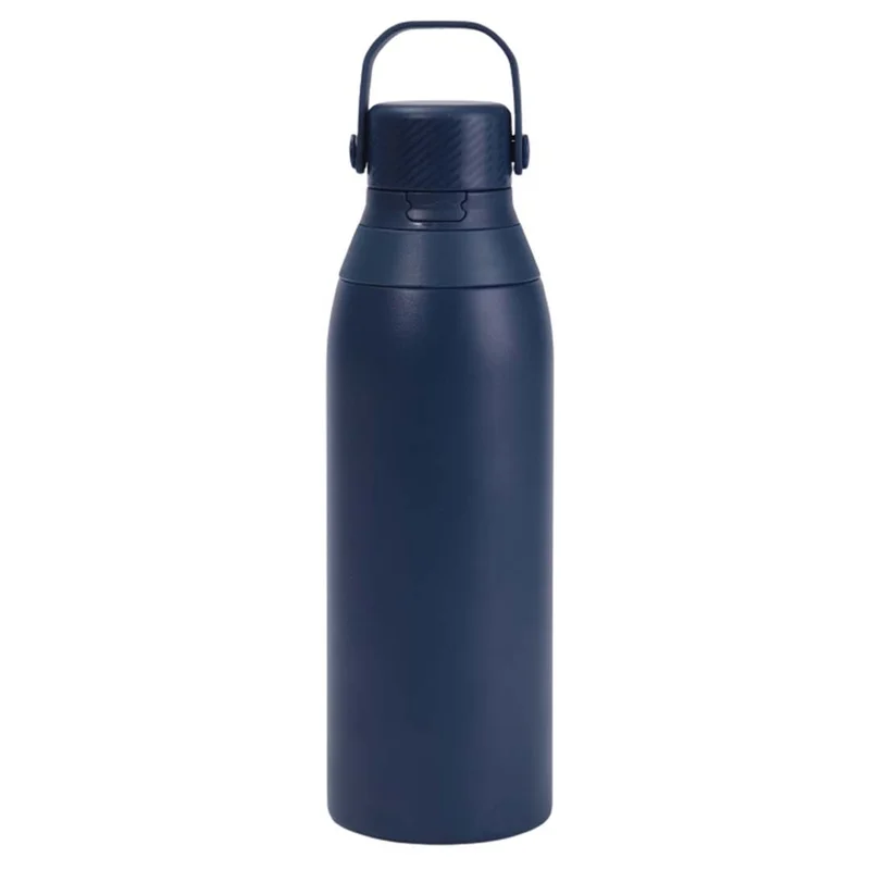 هانز لارسن Hans Larsen EVORA 750ml Vacuum Insulated Stainless Steel Water Bottle, Double Wall, Lockable Lid & Sip Straw, 12 Hrs Cold / 8 Hrs Hot, Leak-Proof Sports Bottle with Carry Loop - Navy