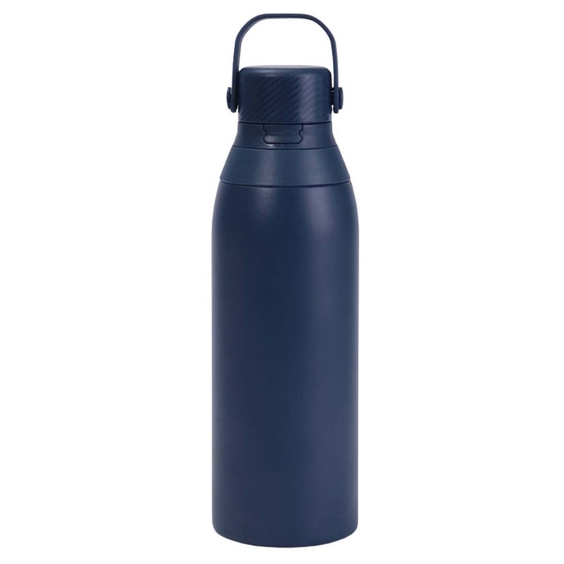Hans Larsen EVORA 750ml Vacuum Insulated Stainless Steel Water Bottle, Double Wall, Lockable Lid & Sip Straw, 12 Hrs Cold / 8 Hrs Hot, Leak-Proof Sports Bottle with Carry Loop - Navy - Image 1