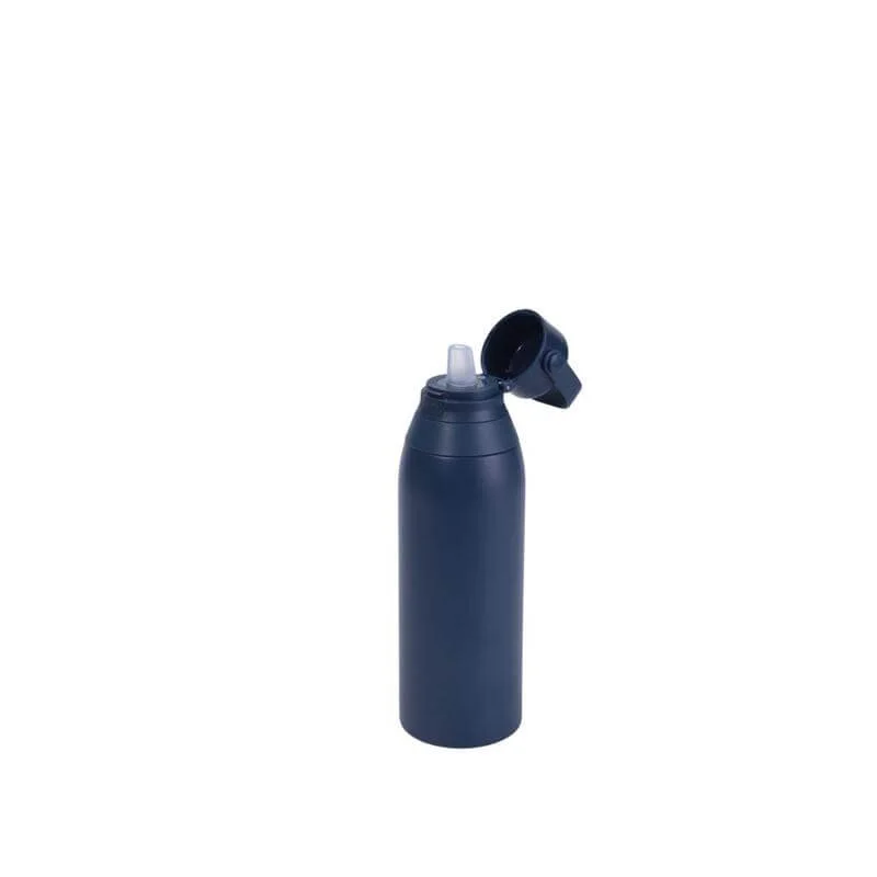 Hans Larsen Blue Hans Larsen EVORA 750ml Vacuum Insulated Stainless Steel Water Bottle, Double Wall, Lockable Lid & Sip Straw, 12 Hrs Cold / 8 Hrs Hot, Leak-Proof Sports Bottle with Carry Loop - Navy  | Best Price UAE