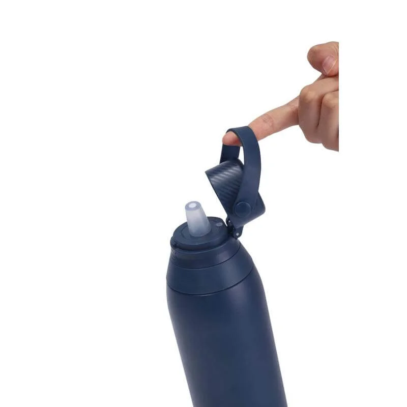 Hans Larsen Blue Hans Larsen EVORA 750ml Vacuum Insulated Stainless Steel Water Bottle, Double Wall, Lockable Lid & Sip Straw, 12 Hrs Cold / 8 Hrs Hot, Leak-Proof Sports Bottle with Carry Loop - Navy  | Best Price UAE