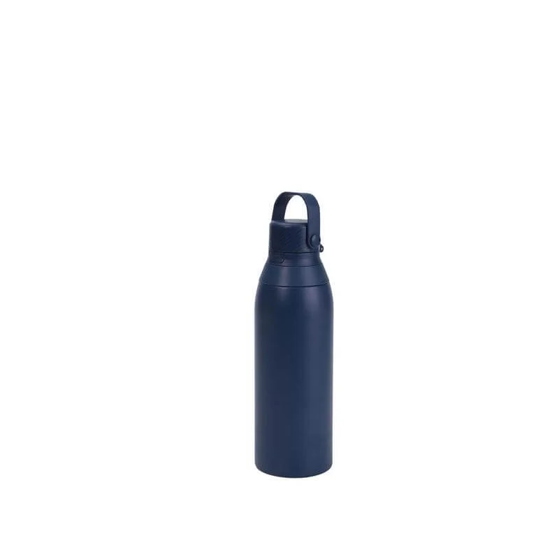 Hans Larsen Blue Hans Larsen EVORA 750ml Vacuum Insulated Stainless Steel Water Bottle, Double Wall, Lockable Lid & Sip Straw, 12 Hrs Cold / 8 Hrs Hot, Leak-Proof Sports Bottle with Carry Loop - Navy  | Best Price UAE