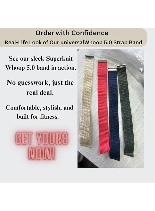 SPECTON SuperKnit Band Strap for WHOOP 5.0/MG, One, Peak, Life Devices – ECG Compatible Ultra-Soft, Adjustable & Stylish Band with U-Shape Silver Connector - Image 2