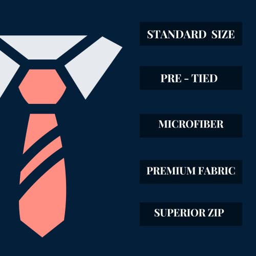 LEONARDI Men’s Formal Zipper tie | Handmade | Microfiber | Standard Size | Premium fabric | Superior Zip | Packaging - Folder | Colour - Navy Blue (Set of 1) - Image 5