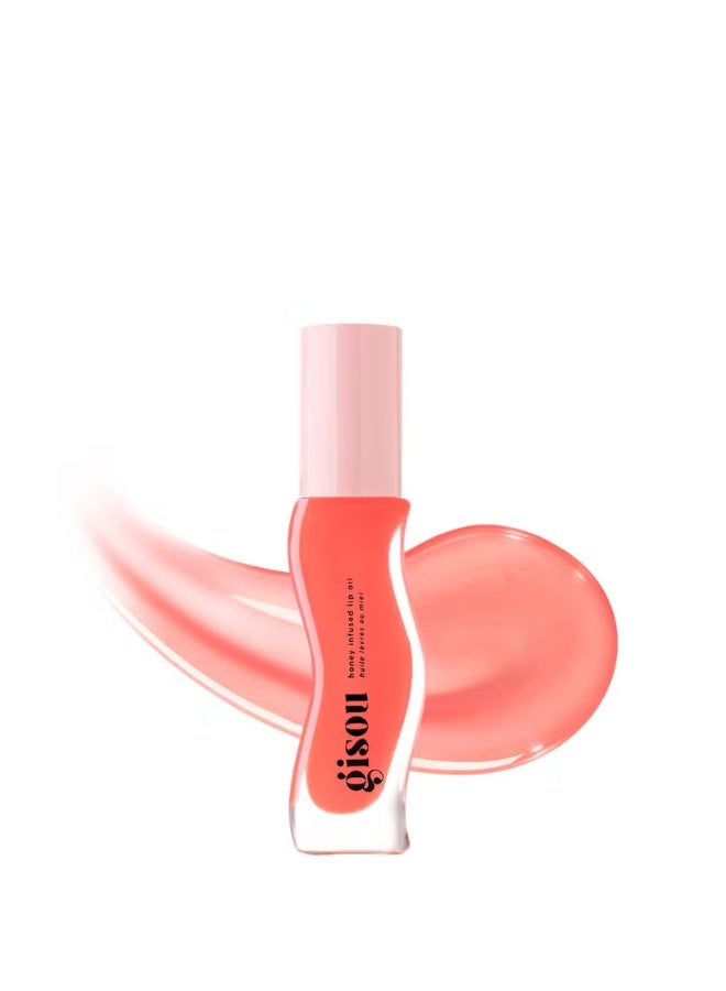 Gisou Honey Infused Lip Oil 8ml - Bee-llini Peach - Image 1