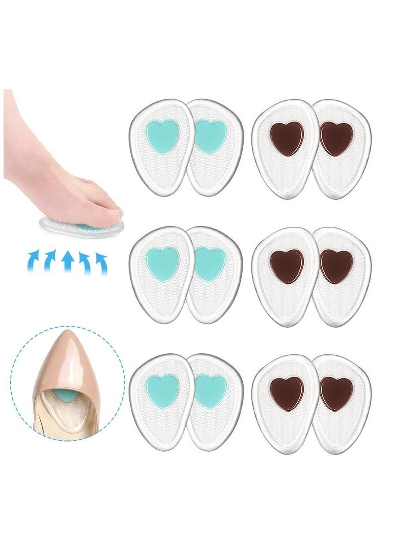 High Heel Inserts Ball of Foot Cushions for Women for Women Metatarsal Pads Women Gel Shoe Inserts for Women and Foot Pain Relief 6 Pairs - Image 1