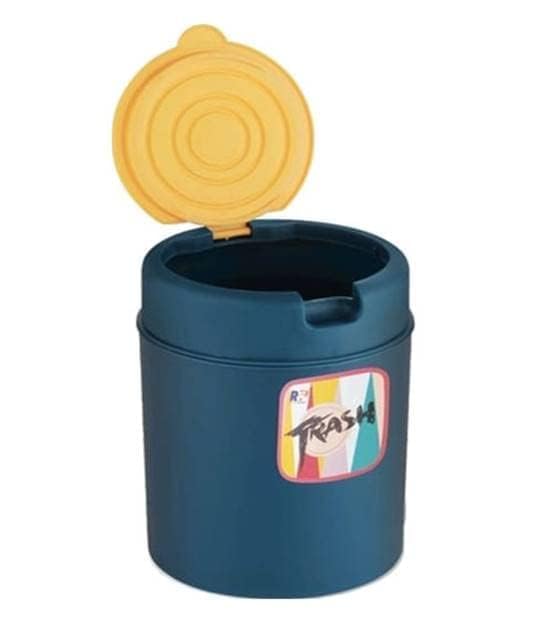 PUTHAK Plastic Small Mini Table Trash Bin MultiUse Dustbin For Study Table Office Dustbin Bedroom Dustbin With Attached Lid Multicolor Pack 1 Swing lid - Image 1