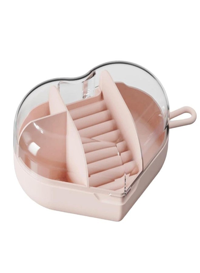 VAJASIL Heart Shape Mini Jewelry Box, Stylish Heart-Shaped Jewelry Organizer With A Clear Lid For A Modern And Charming Look | Perfect For Storing Rings | Earrings | Studs | And Small Accessories - Image 1