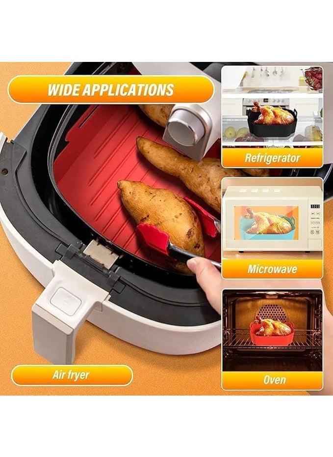 Coozico COOZICO Air Fryer Liners Food Safe Heat Resistant Easy Cleaning Reusable Air Fryers Basket Oven Accessories Silicone Baking Tray Pots  - Image 2