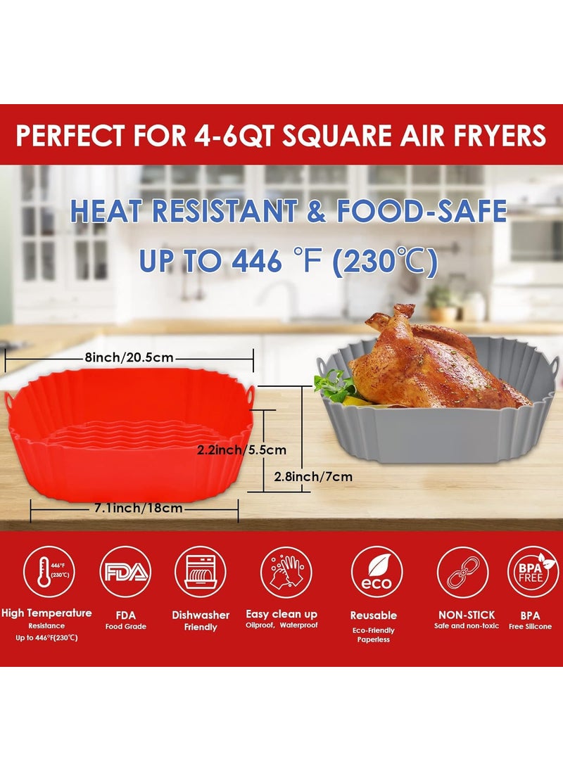 Coozico COOZICO Air Fryer Liners Food Safe Heat Resistant Easy Cleaning Reusable Air Fryers Basket Oven Accessories Silicone Baking Tray Pots  - Image 5