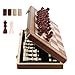 Hvygss 15 Inch Magnetic Chess Board Foldable Wooden Chess Set with Checkers Handcrafted Pieces with 2 Extra Queens Portable Travel Board Game for Kids 6 Walnut Style 15 Inch - Image 2