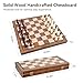 Hvygss 15 Inch Magnetic Chess Board Foldable Wooden Chess Set with Checkers Handcrafted Pieces with 2 Extra Queens Portable Travel Board Game for Kids 6 Walnut Style 15 Inch - Image 4