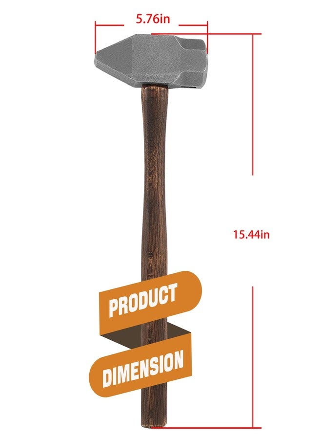 Camoo 4.0LB Blacksmith Sledge Hammer Heavy-Duty Forged Steel Cross Peen Hammer for Metalworking & Anvil Forging, Handmade Blacksmithing Hammer - Image 5