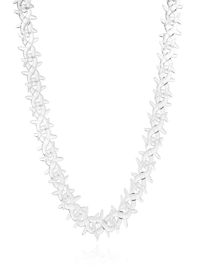 HZMAN Chunky Transparent Acrylic Spike Necklace for Men Goth Choker Collar - Image 1