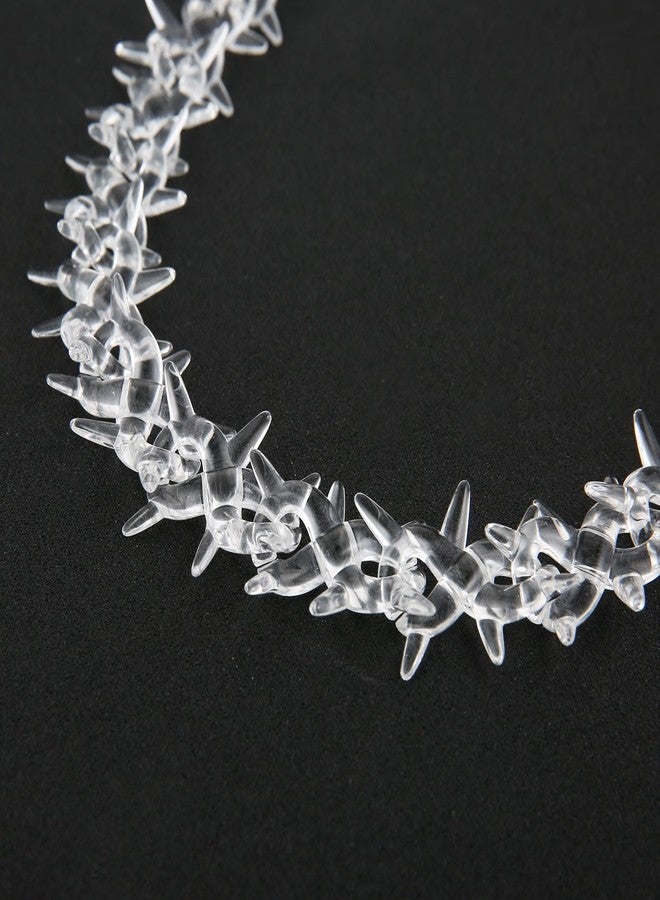 HZMAN Chunky Transparent Acrylic Spike Necklace for Men Goth Choker Collar - Image 3