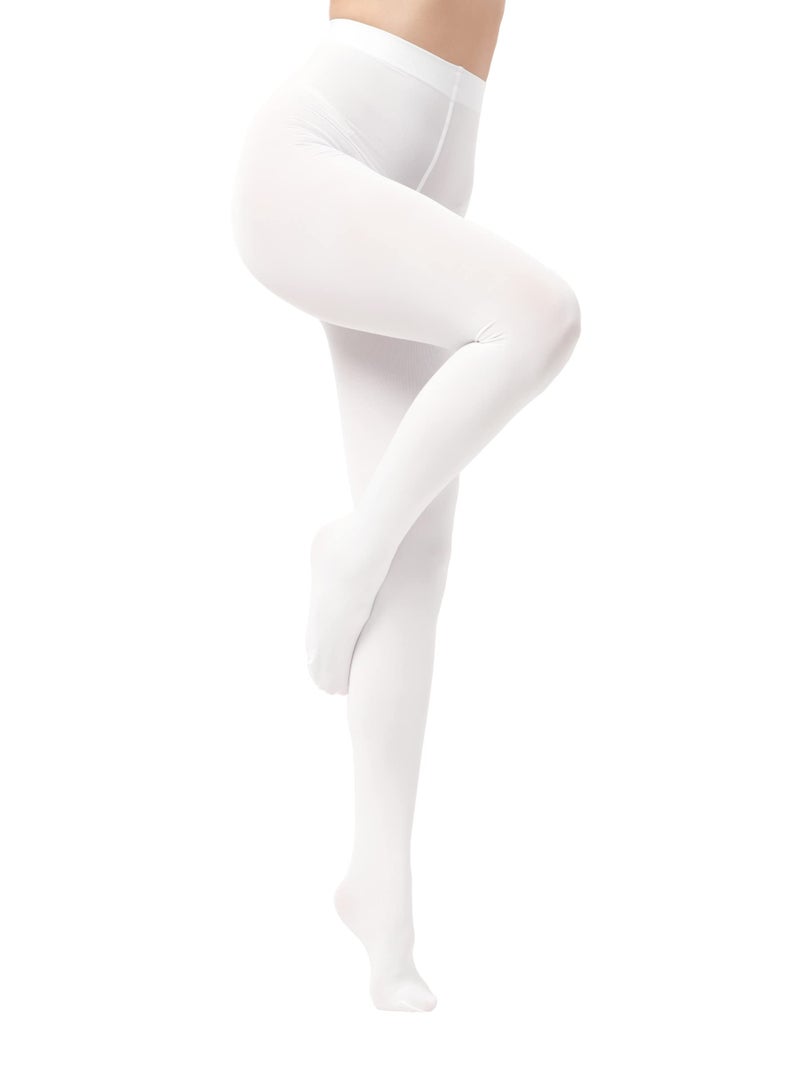 EVERSWE Women's 80 Den Soft Opaque Tights, Women's Tights (XX-3XL, White) - Image 4